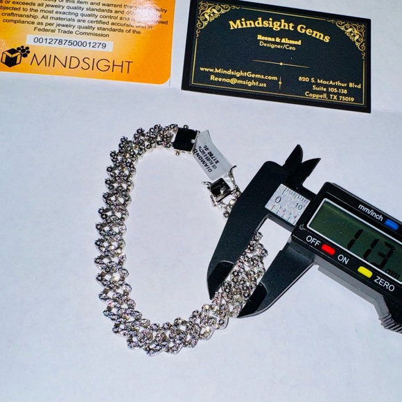 Real Diamond Cuban Link Bracelet, FREE APPRAISAL, Natural Earth Mined Diamonds, - Picture 5 of 8